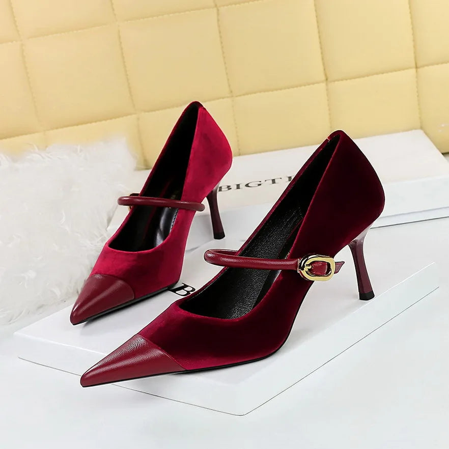 Sandales Talon Femme Pointed Toe Office Shoes Women Slide New Design Fancy High Heels
