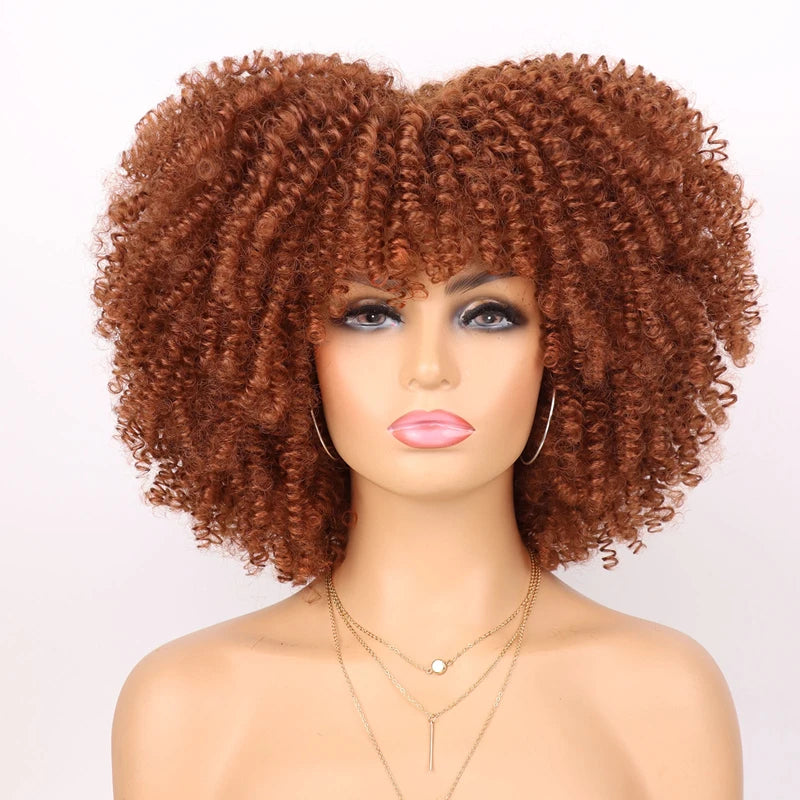 Cheap Price French Kinky Curl Curly Wig Neutral Short African for Cosplay Synthetic High Temperature Fiber Black Women's Wig