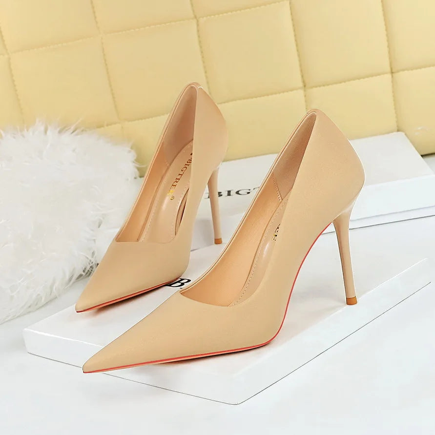 Fashionable and Simple Foot Repair for Skinny Ultra High Heels Thin Heels Shallow Mouth Pointed High Heels Women's Shoes