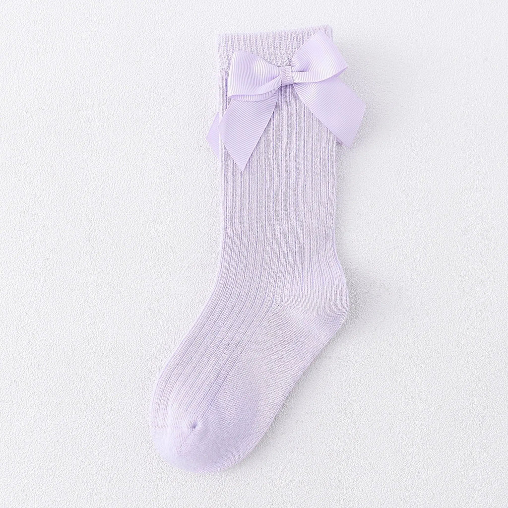 Children's Sock Girls Knee High Socks With Bows Stripped Toddlers Long Socks Kids School Sock Infant Baby Socken