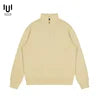 Cotton Men Fleece Half Zip up Collar Hoodie Sweater Jumper Oversized Sweatshirt