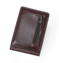 New Mini Men's Leather Money Clip Wallet With Coin Pocket Thin Purse For Man Magnet Hasp Small Zipper Money Bag