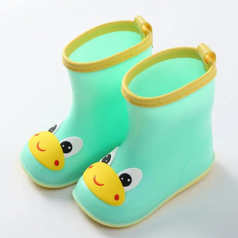 Classic Kids Rain Boots Rubber Boots For Children PVC Kids Baby Cartoon Shoes Water Shoes Waterproof Rain Boot Non-slip Warm