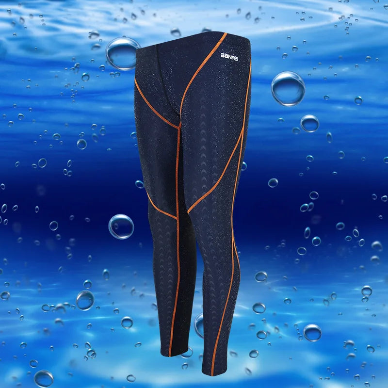 Men's Swimwear Long Swimsuit Protective Rush Guard Waterproof Swimming Trunks Professional Sport Men Jammers