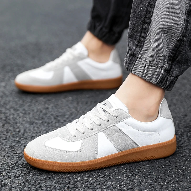 Maden Unisex German Trainer Casual Walking Shoes Vintage Sneakers Men Women Pu Leather Sneakers Male Retro Design Lace-up