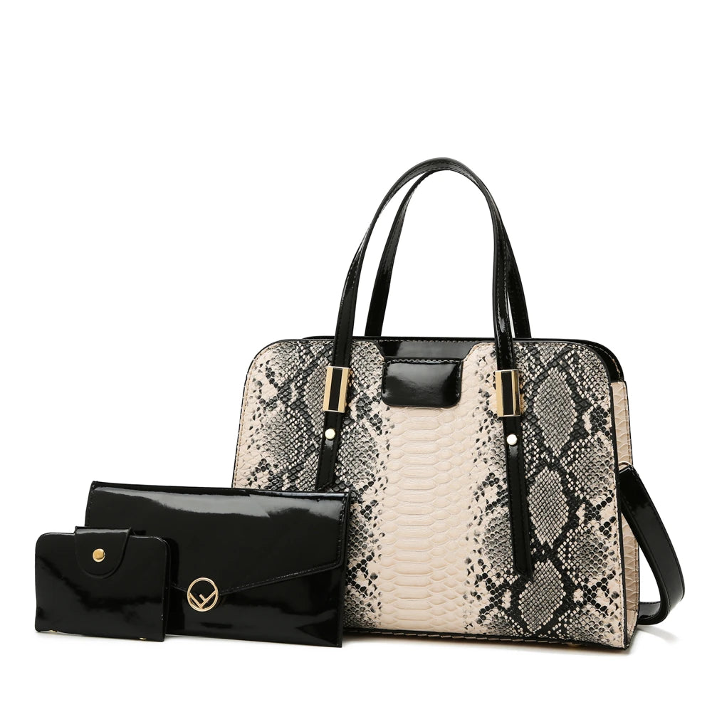 Pu Leather Hot Selling Purse Tote Bag Shoulder Bag 3 Pieces One Set Fashion Large Capacity Shoulder Bag
