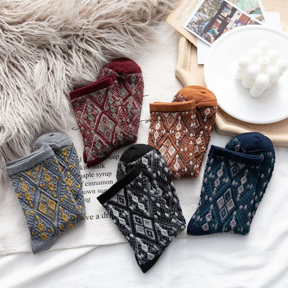 Classical Women's Socks Flowers Dress Socks Girl's Famale Cute Sock Spring And Autumn Socks Women Fashion Cute Socks 1pair ws203