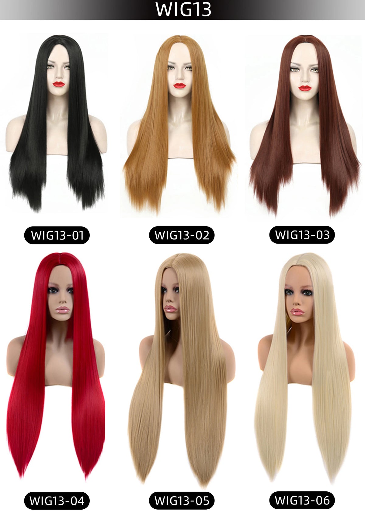 Black Bug 27# Wig Synthetic Heat Resistant Long Straight Middle Part Line Custom Cosplay Hair Wigs 28 Inches Party Hairpieces
