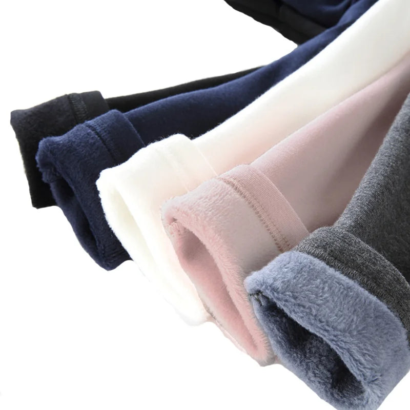 Kids Boys Pants Autumn Winter Thicked Warm Girls Leggings Solid Color Children's Pant