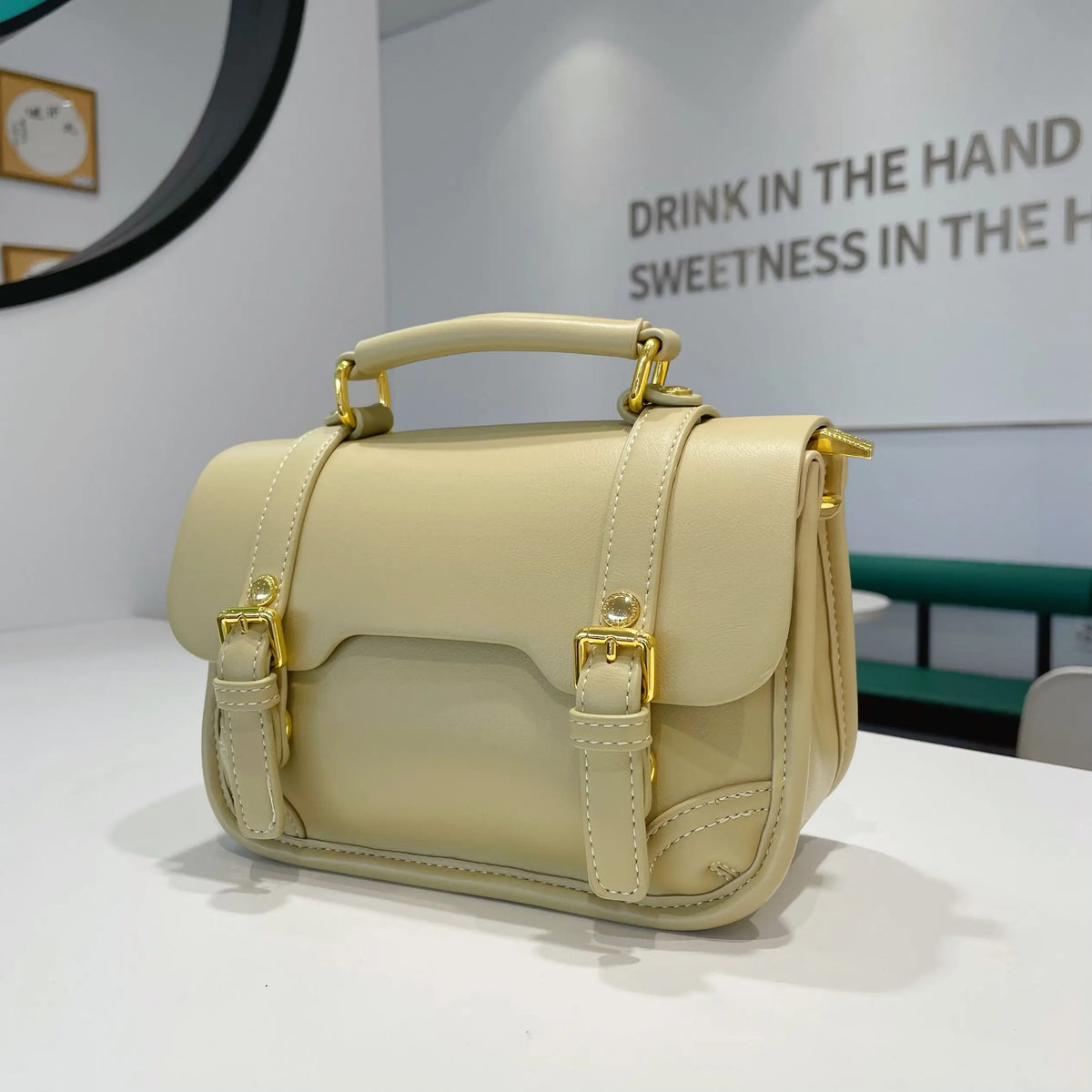 2023 New Niche Lychee Pattern Handbag Summer Simple Small Square Bag High-End and Versatile Crossbody Bag for Women