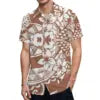 New High Quality Design Custom Hawaii Polynesian Tribal Summer Breathable Quick Dry Short Sleeve Shirt Aloha Men Loose Shirts