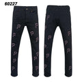 Wholesale Streetwear Jeans Pleated Tapered Trousers Men Elastic Damaged Beggi Pants Slim Fit Jeans