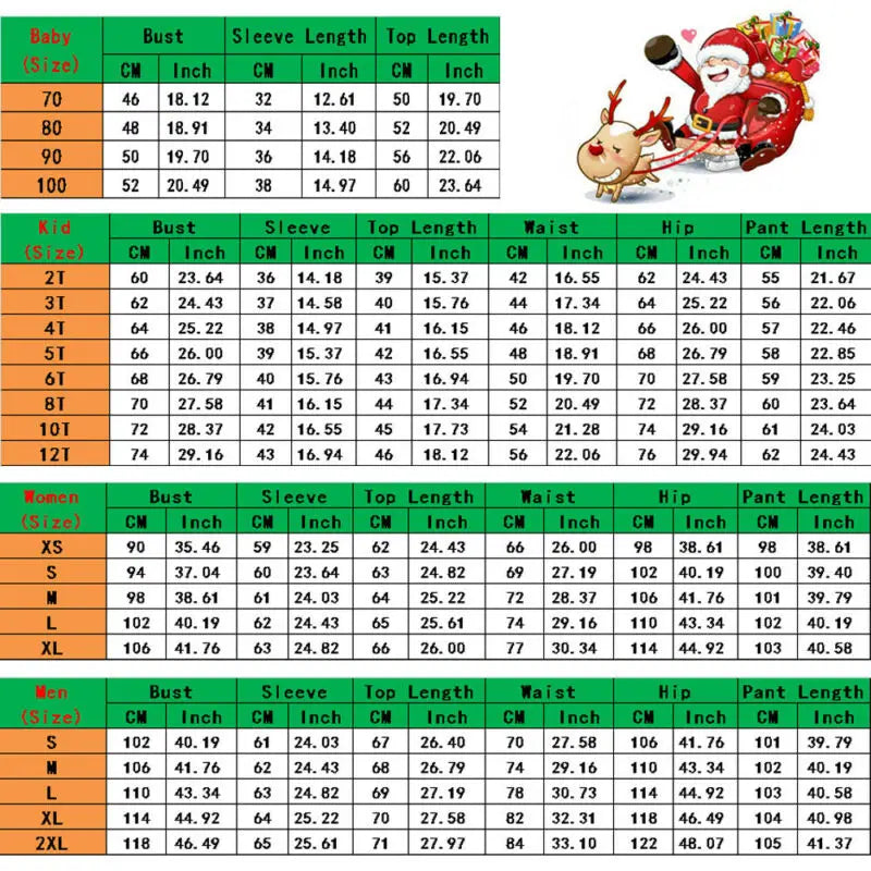 Adults Baby Kids Christmas Family Matching Pajamas Set Sleepwear Xmas Plaid Nightwear Outfits 2Pcs/set