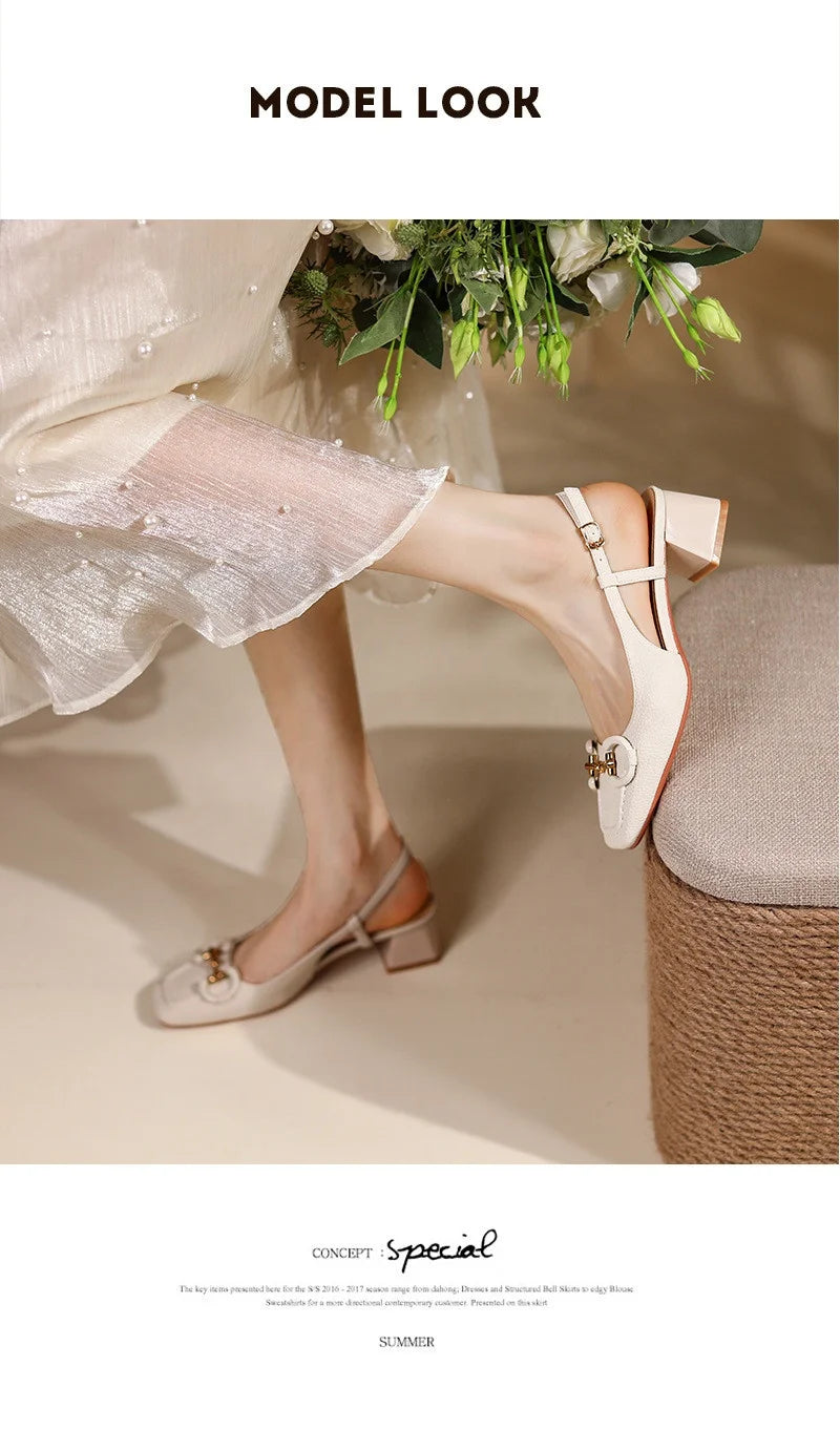 2022 New Ladies Fashion Shoes Sheepskin High Heels