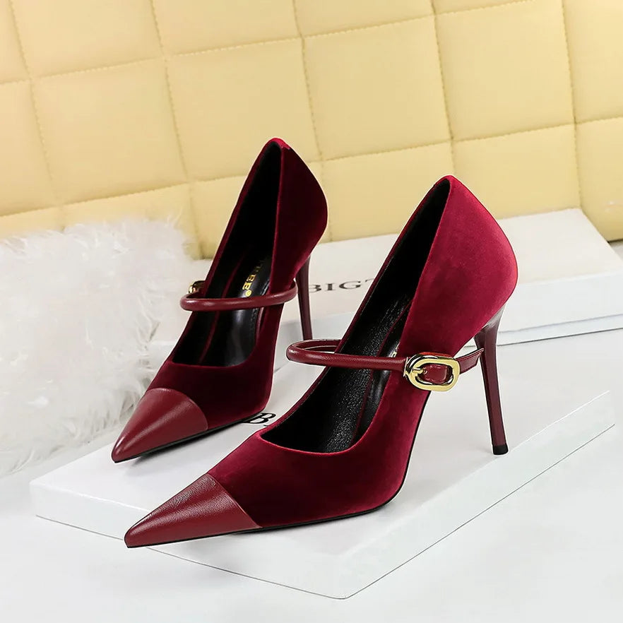 Sandales Talon Femme Pointed Toe Office Shoes Women Slide New Design Fancy High Heels