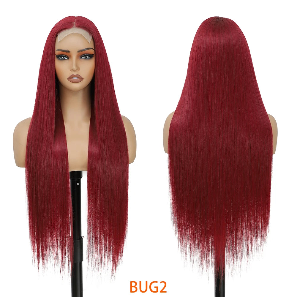 For Black Lace Front Wig for Women 4x4 Transparent Lace 180% Density Natural Hairline-Cosplay & Daily Use Synthetic Wig