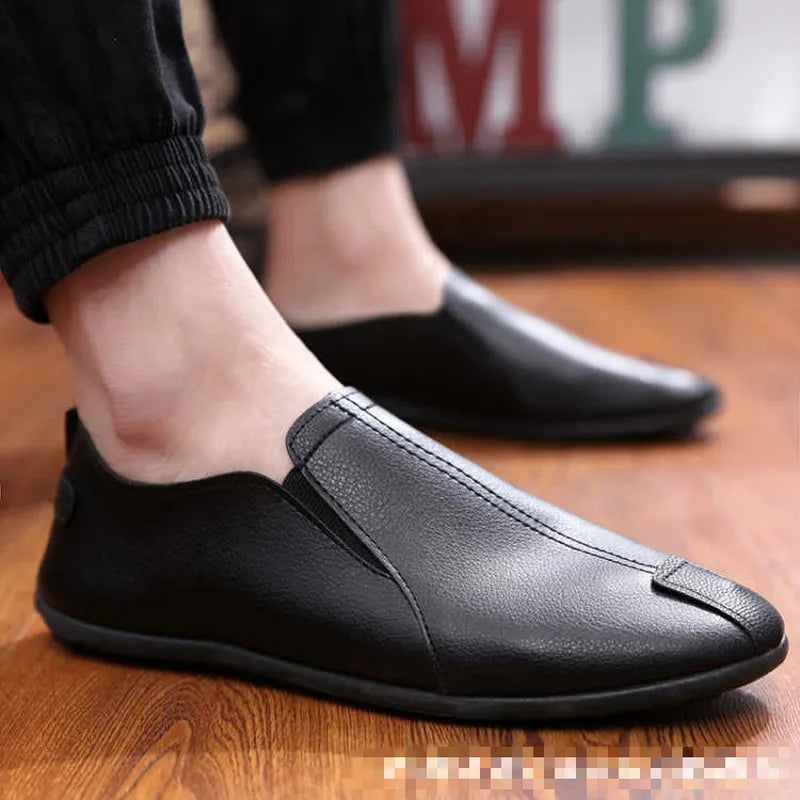 2019 New Mens Casual Shoes Shoes Mens Loafers  Zapatos De Hombre Men Casual Natural Leather Loafers Driving Moccasin Men Soft