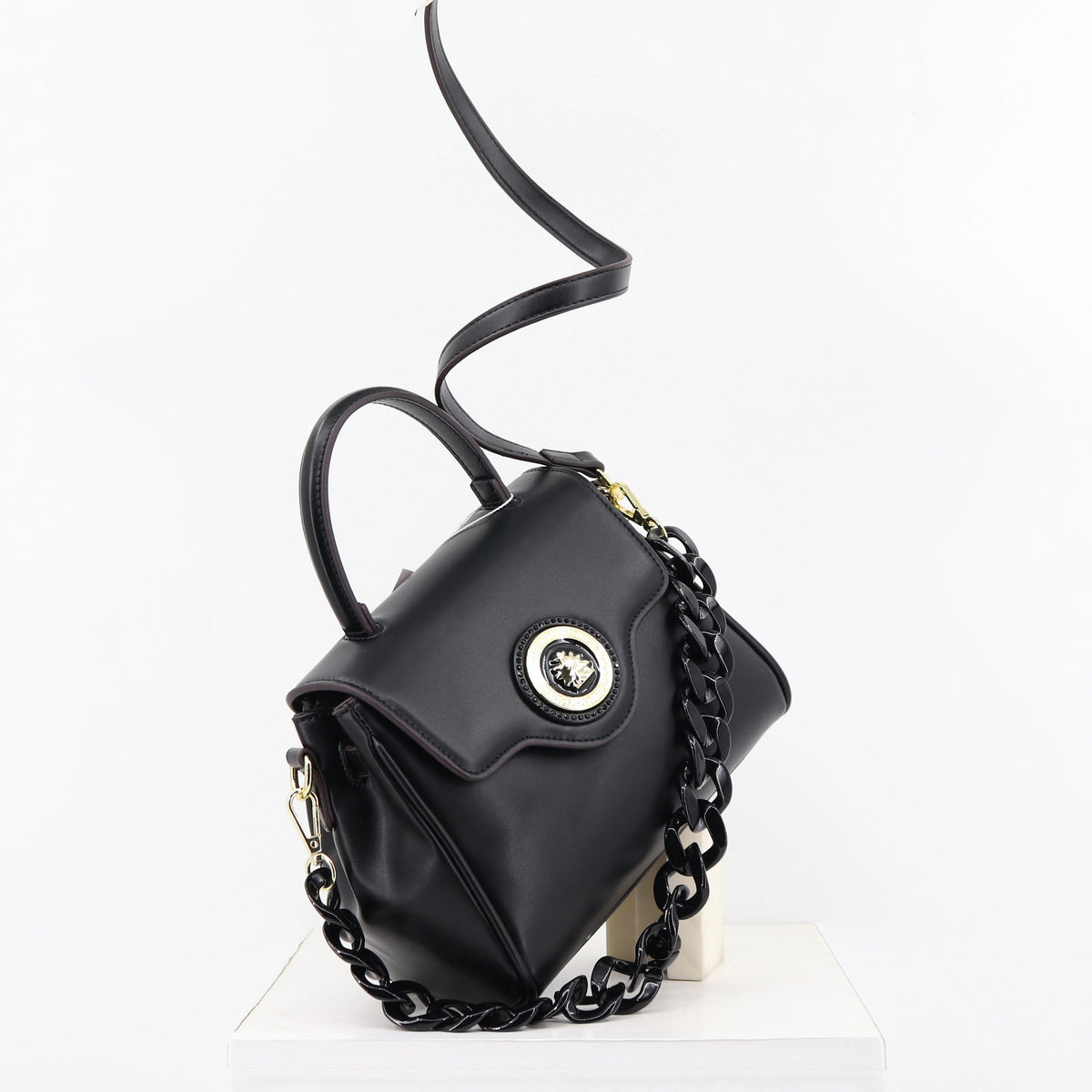 Ladysky Top Product Quality Fabric Handbag for Women Acranged Chain Head Female Bag Fashion Designer Bag with Boxes 24 cm