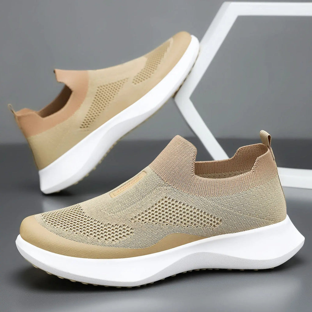 Men's Spring Breathable Slip-On Dad Shoes Large Size Soft Sole Casual Walking Shoes for Couple