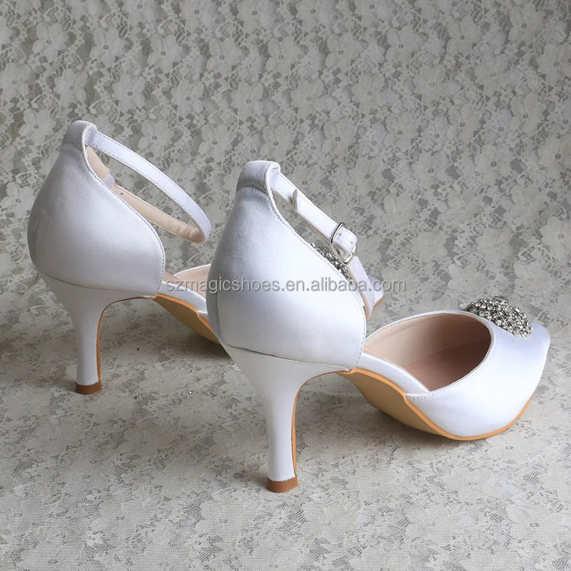 Customized White Shoes for Wedding Women Stiletto Heels