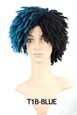 Factory Price Dreadlock Wigs for Black Women Short Natural Twist Curl Faux Crochet Hair Braids Ombre Color Dread Locs Wig