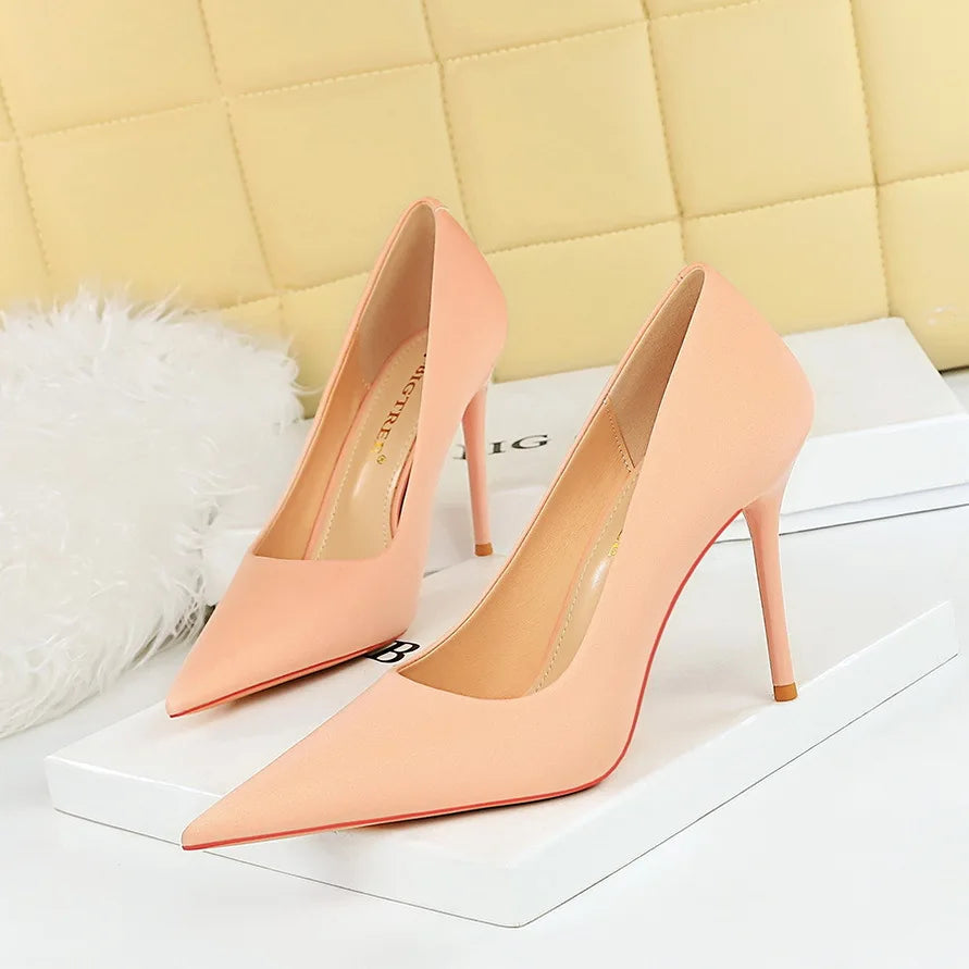 Fashionable and Simple Foot Repair for Skinny Ultra High Heels Thin Heels Shallow Mouth Pointed High Heels Women's Shoes