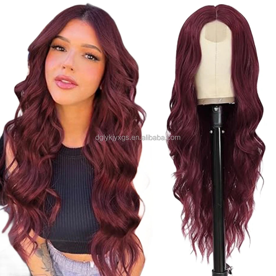 WL07 Small Area Lace Body Wave Synthetic Lace Wigs Lace Front Wigs Ombre Brown Mixed Blonde Water Wave Wig Women Hair