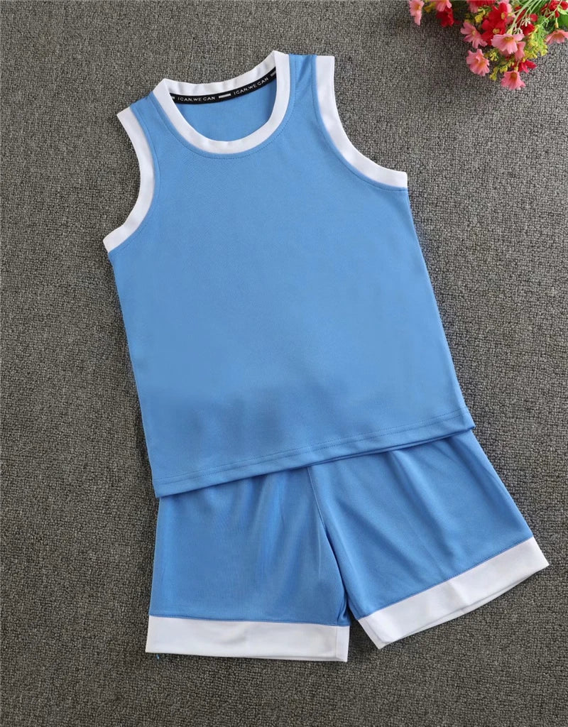 Blank Basketball Jersey Kids Adult Sports shirt Girls Breathable Quick-drying Sleeveless basketball clothing training suits
