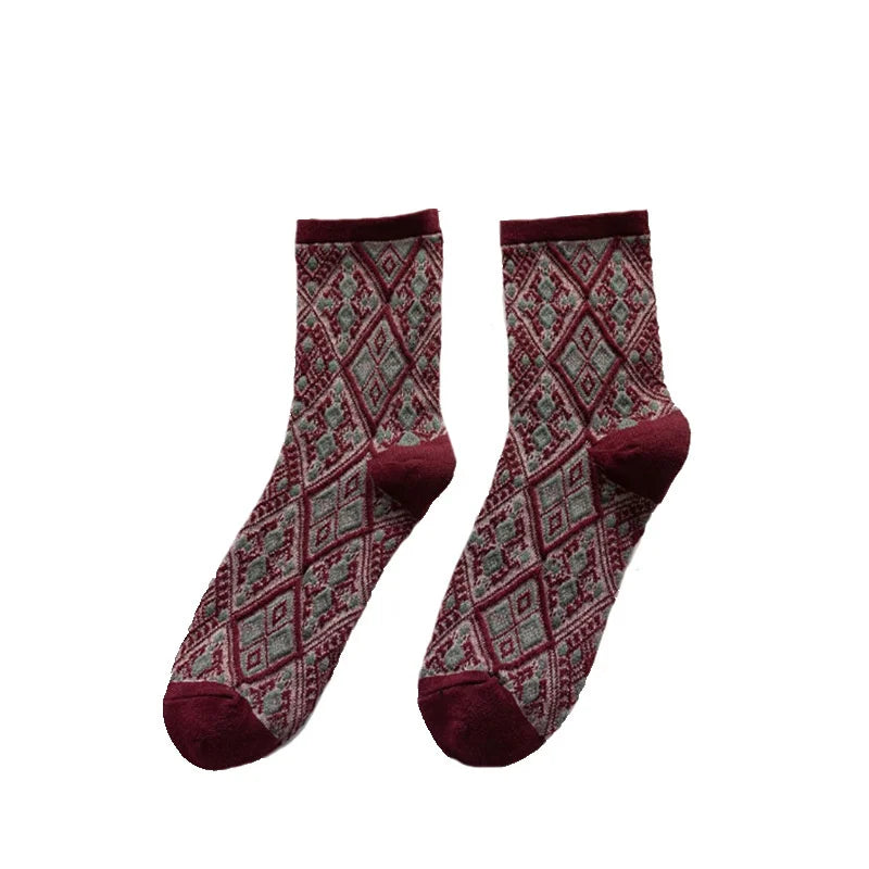 Classical Women's Socks Flowers Dress Socks Girl's Famale Cute Sock Spring And Autumn Socks Women Fashion Cute Socks 1pair ws203