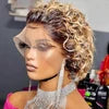 Cheap Brazilian Hair for Short Lace Front Wig 180% Density Virgin Remy for Lace Curly Bob