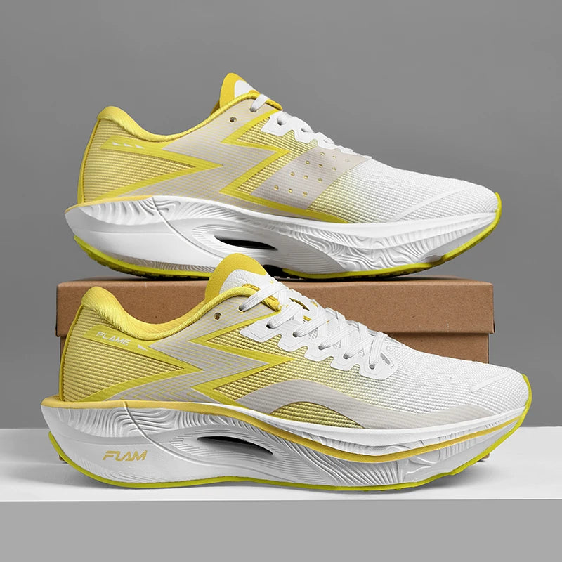 Latest Brand Logo Custom Carbon Fiber Flame Men Casual Running Shoe Blank Mesh Breathable Women Fashion Running Walking Sneakers