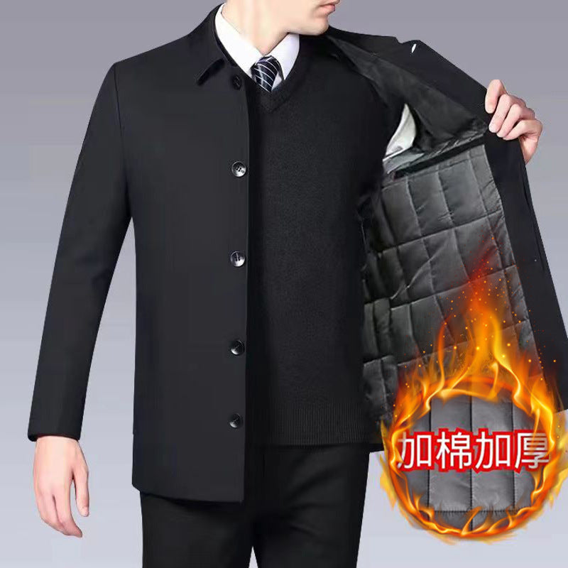 Manufacturer Wholesale Middle-Aged and Elderly Dad Jackets Men's Spring and Autumn Middle-Aged High-End Executive Jackets Button Casual Tops