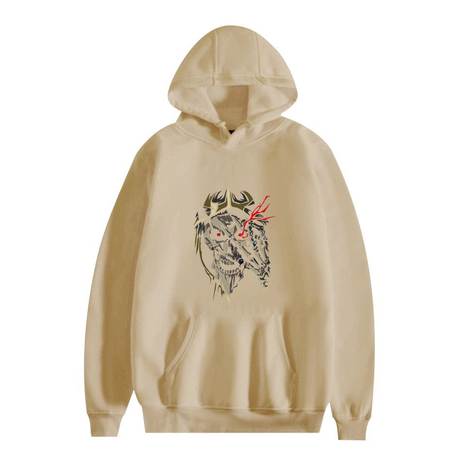 Cross-border overlord peripheral hoodie cartoon cartoon print autumn and winter men's and women's hooded sweater