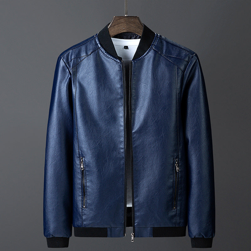 2026 Men's Jacket Spring and Autumn Leather Jacket Men's New Fashion Korean Style Slim Fit Thin Trendy Clothing