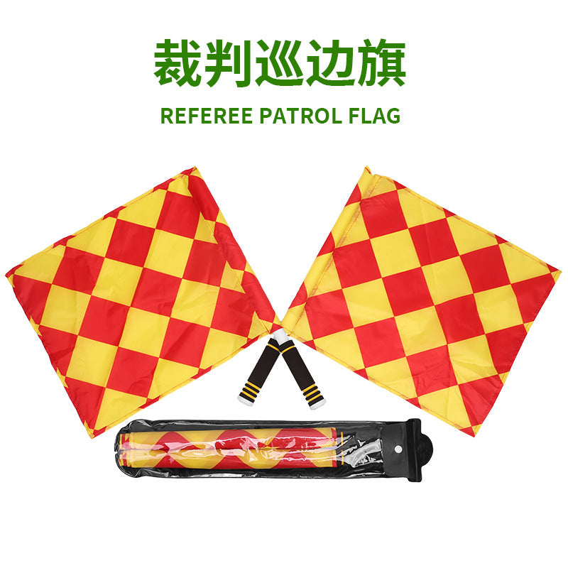 Football Game Sideline Flag Assistant Referee Flag Signal Flag Large and Small Square Football Referee Equipment Signal Flag