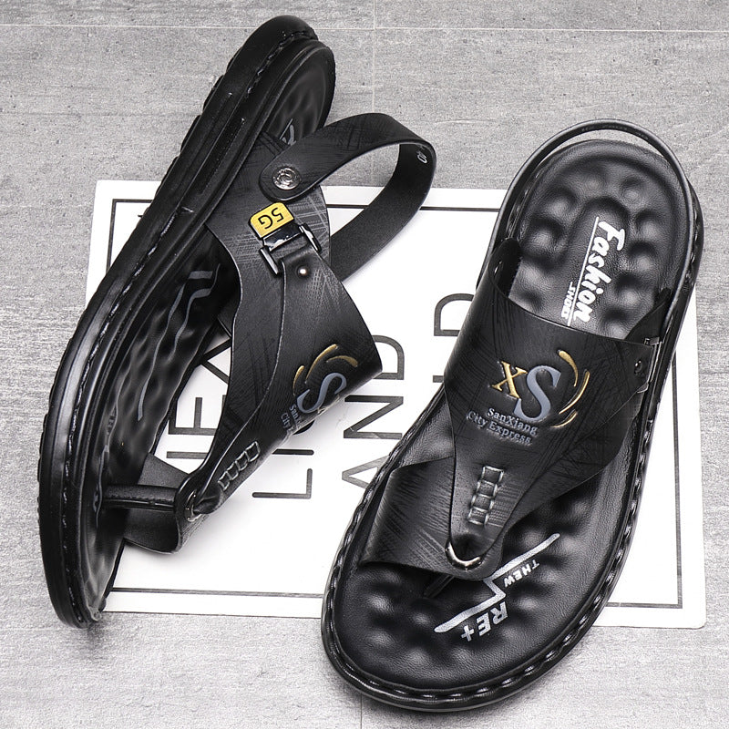2026 New Men's Sandals for Summer, Trendy Dual-Use Driving Slippers, Men's Gray Beach Sandals