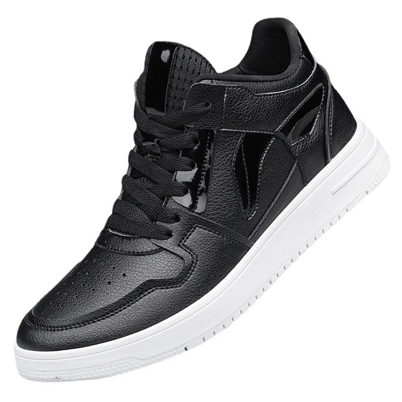 New Sneakers for Men, Fashionable Invisible Inner Heightening 8/10 Men's Shoes, Cowhide Trendyy Casual Shoes, Student White Sneakers