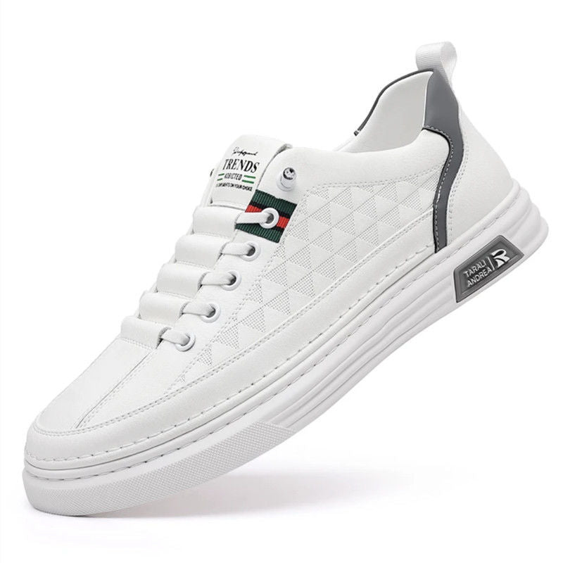 Men's Shoes Summer Breathable Thin Genuine Leather White Shoes Men's Summer 2023 New Fashionable All-match Casual Sports Sneakers