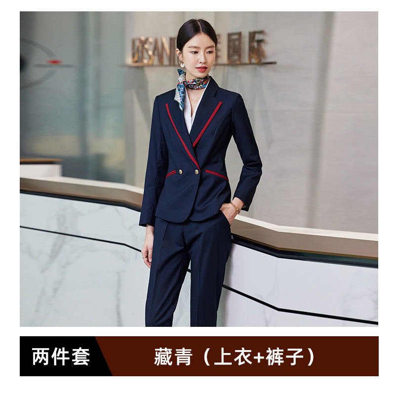 Professional Suit suit Men's and Women's Hotel Work Uniform Suit Property Customer Service Business Commuter Front Office Work Clothes Autumn