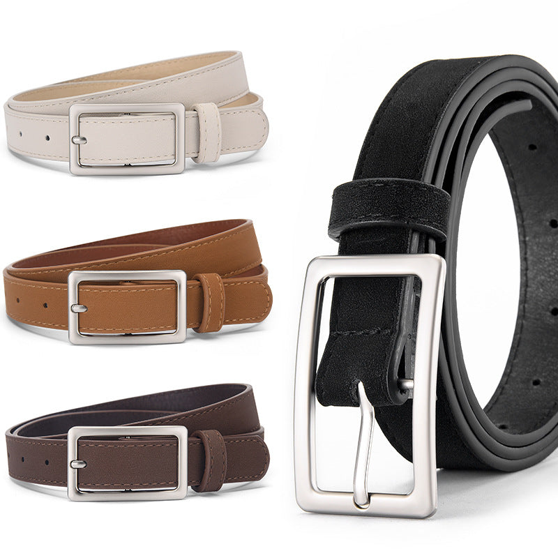 Men's Youth Belt Women's Casual All-match Belt Korean-style Belt Business Trousers with School Uniform Frosted Belt Women