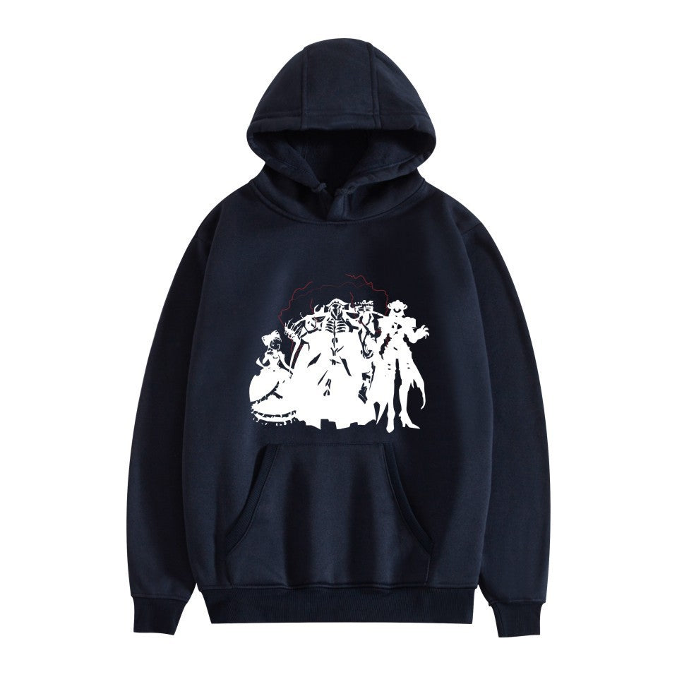 Cross-border overlord peripheral hoodie cartoon cartoon print autumn and winter men's and women's hooded sweater