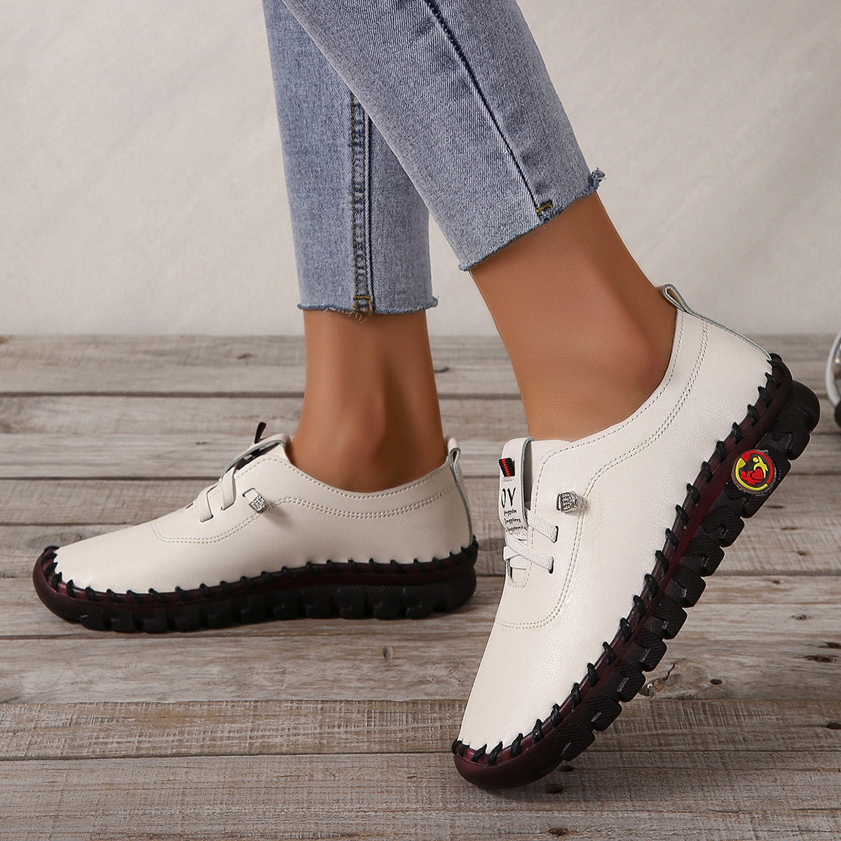 Fashion Single-layer Shoes 2022 Autumn New Soft Bottom Hand-stitched Bag Foreign Trade Large Size Casual Women's Slip-on Lazy Shoes