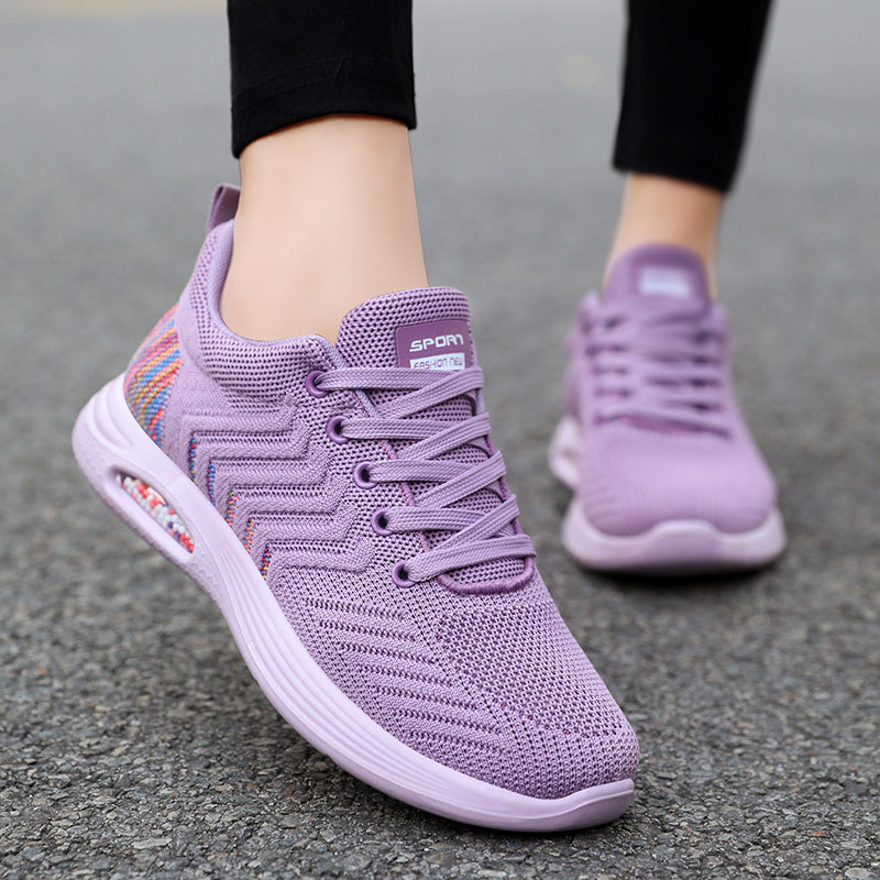 Women's Sports Shoes, New Summer Models, Polyurethane Shoes, Women's Air-Cushioned Trendy Shoes, Fly-Knit Soft-Soled Foreign Trade Women's Shoes