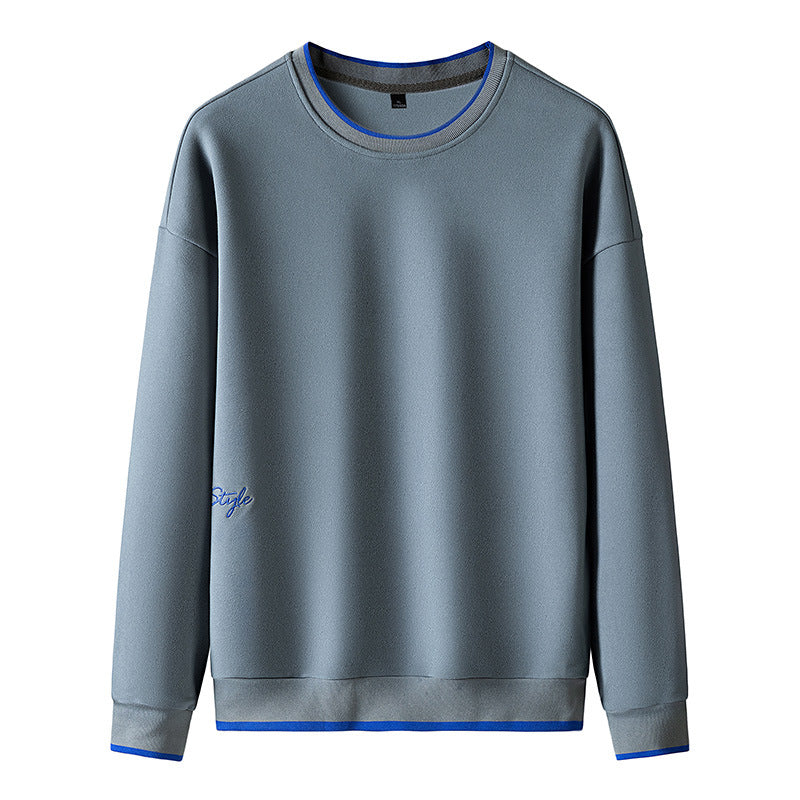 Sweater men's spring and autumn men's De velvet sweater Korean casual sports round neck sweater men's bottoming shirt men's top