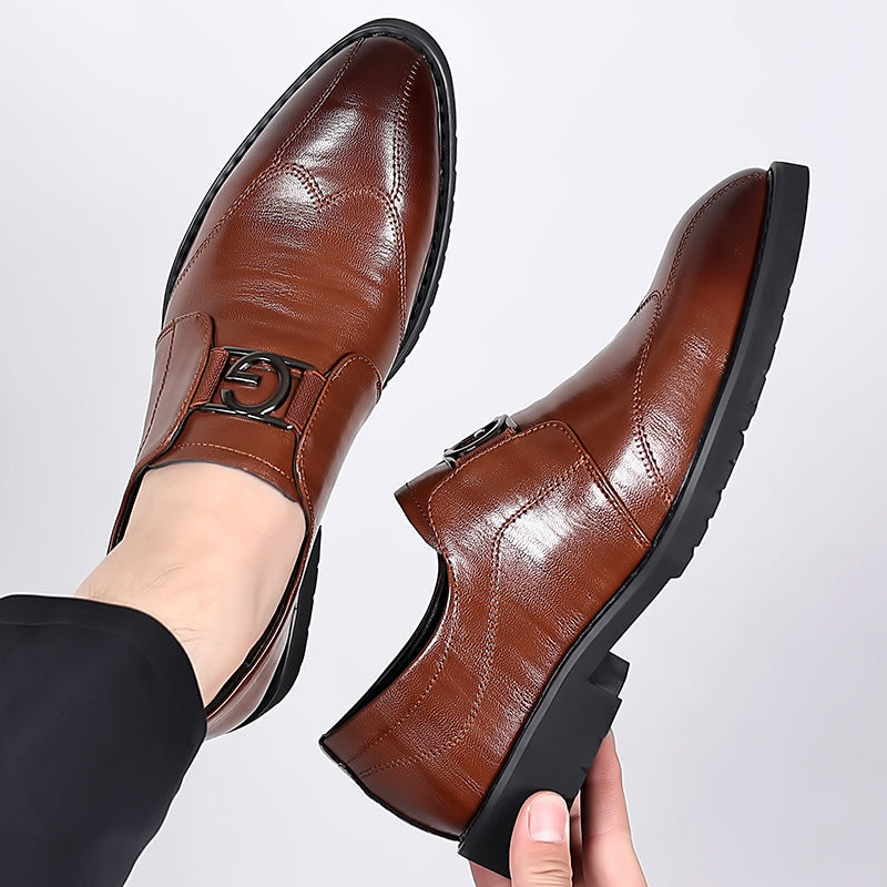 Business Formal Men's Leather Shoes Casual Spring and Autumn Men's Shoes Breathable British Pointed Toe Wedding Shoes