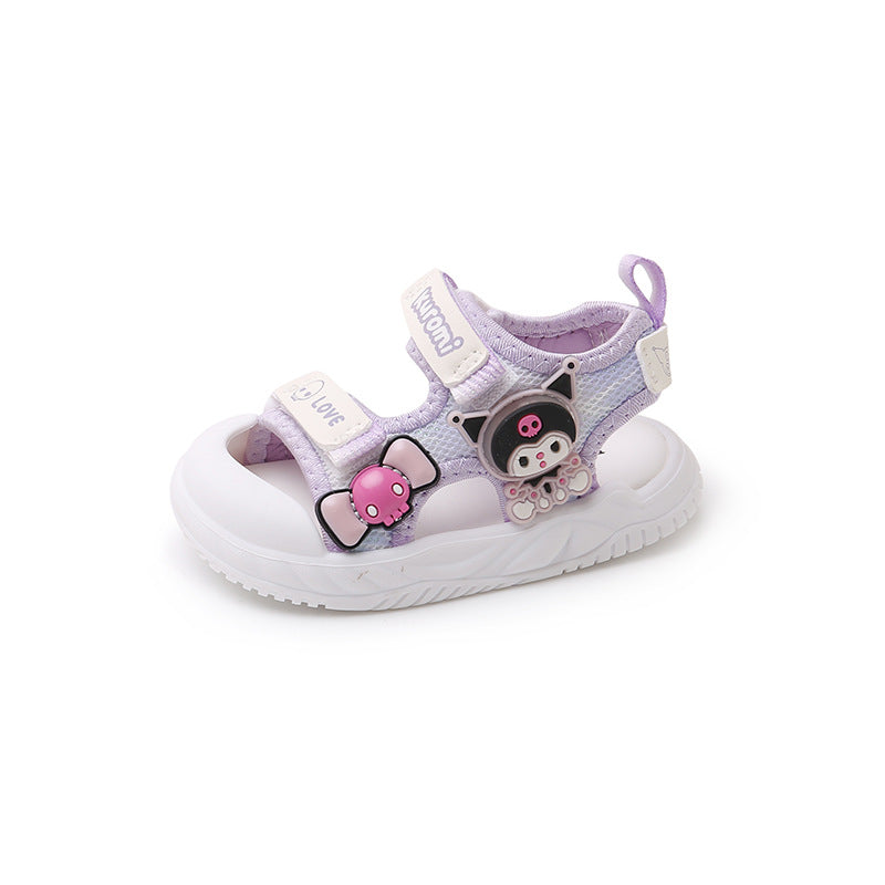 Girls Princess Sandals 2025 Summer New Little Girl Beach Shoes Children's Soft Sole Baby Shoes Cartoon Sandals