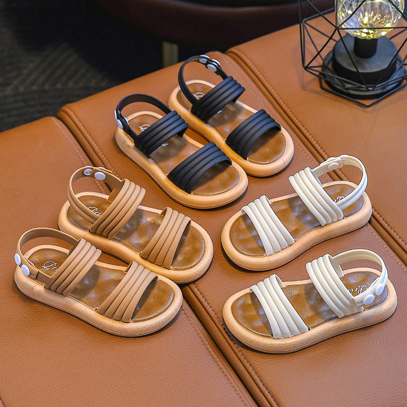 Children's Girls' Sandals Open Toe Elegant Summer New Fashion Korean Princess Student Cute All-match Western Style Sandals