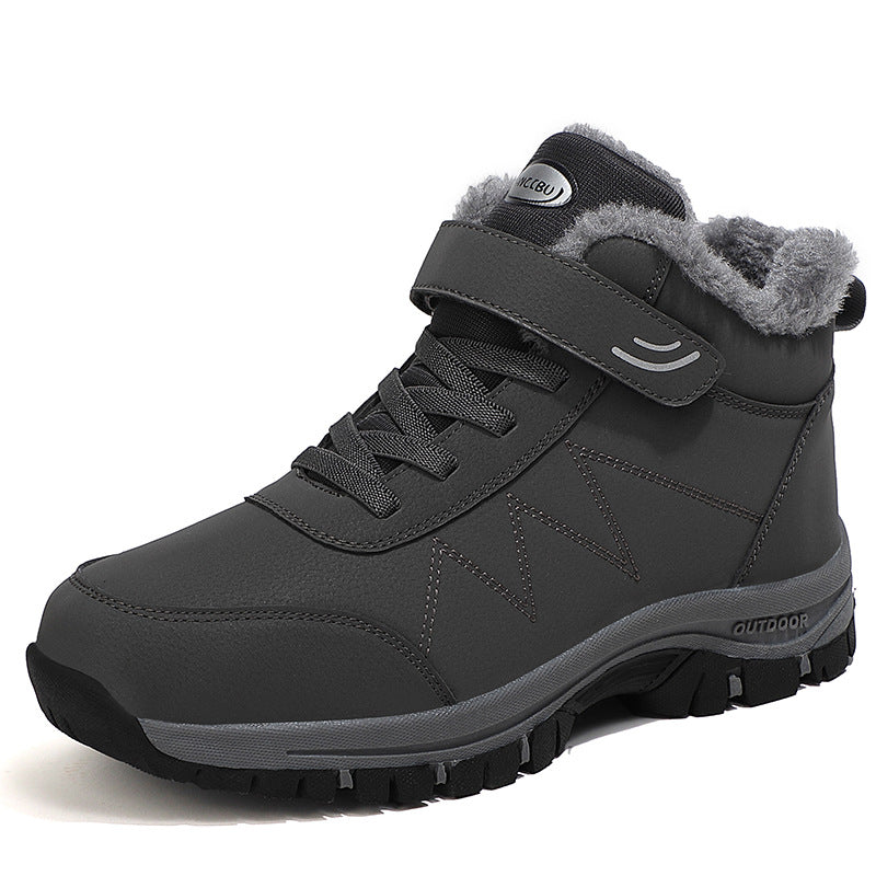 Winter Old Man Cotton Shoes Big Cotton Men's fleece-lined Thickened Warm Big Cotton Men's Outdoor Snow Boots Women's Shoes High-top Cross-border