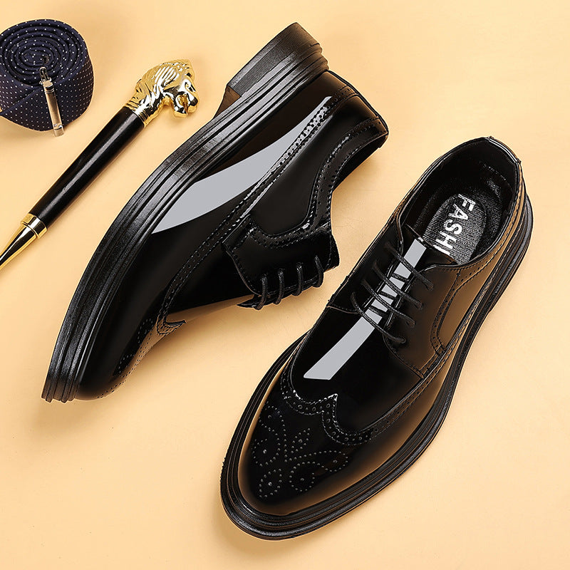 Large Size Summer Leather Shoes for Men 2025 New Business Formal Brogue British Casual Men's Shoes