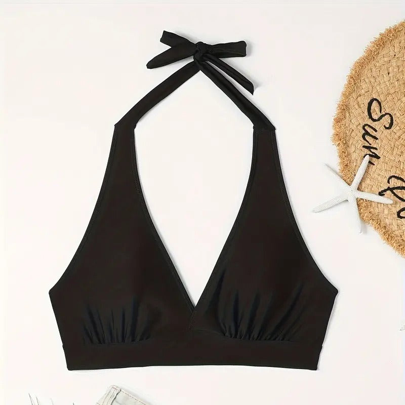 Women's Split Single Top Swimsuit Tight Push-up Pure Sexy Ins Style Vacation Hot Spring Necessary Swimsuit for Women